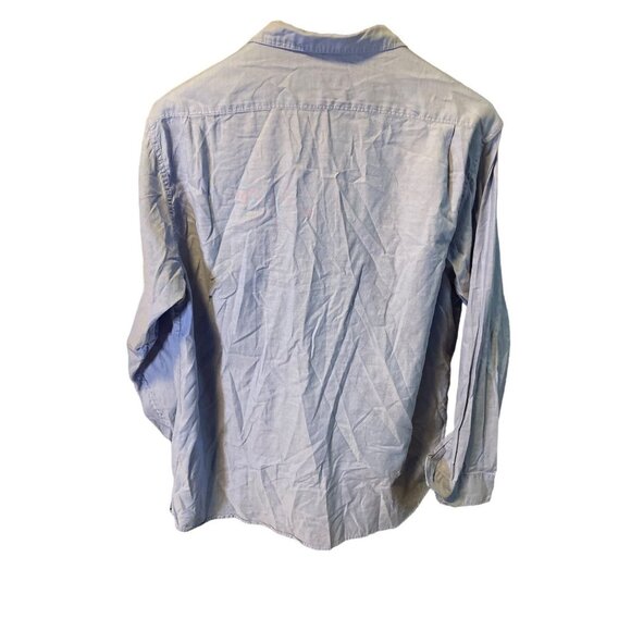 Cremieux Collection Blue Button Up Top Shirt Sz L - Picture 2 of 9